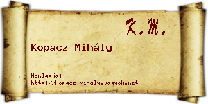Kopacz Mihály névjegykártya