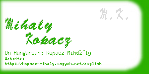 mihaly kopacz business card